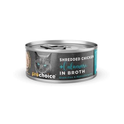 PROCHOİCE CAT DELUXE SHRED CHİCKEN+CALAMARİ İN BROTH 70 GR.