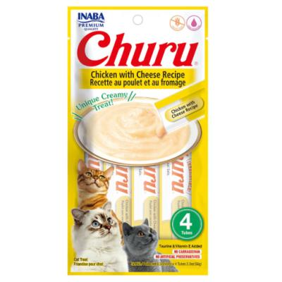 CIAO CHURU CREAM TAVUKLU VE PEYNİRLİ KEDİ ÖDÜL 4 x 14 Gr
