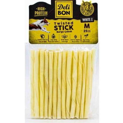 DELİ BON M DERİ BURGU ÇUBUK ORTA BOY 25Lİ PAKET BEYAZ