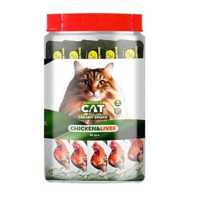 EUROGOLD CAT TAVUK VE CİĞER SIVI KEDİ ÖDÜLÜ 30*15 GR.