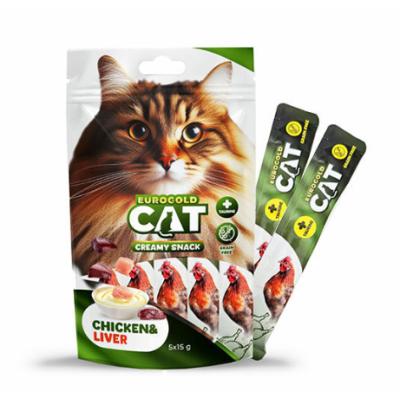 EUROGOLD CAT TAVUK VE CİĞER SIVI KEDİ ÖDÜLÜ 5*15 GR.