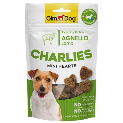 GİMDOG CHARLİES MİNİ HEARTS KUZU ETLİ  KÖPEK ÖDÜLÜ 70 GR.
