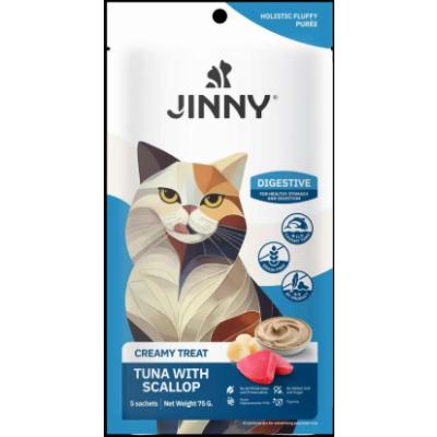 JİNNY CREAMY TON BALIKLI VE DENİZ TARAKLI KEDİ SIVI ÖDÜL 5x15 gr