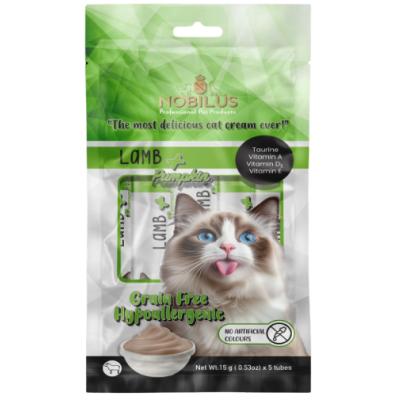 NOBILUS KUZU ETLİ VE BALKABAKLI KEDİ KREMA ÖDÜL 5*15 GR.