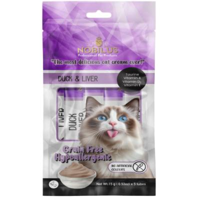 NOBILUS ÖRDEKLİ VE CİĞERLİ KEDİ KREMA ÖDÜL 5*15 GR.