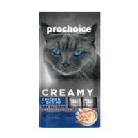 PROCHOİCE CREAMY SNACK TAVUKLU VE KARİDESLİ KEDİ ÖDÜLÜ 4*15 GR.