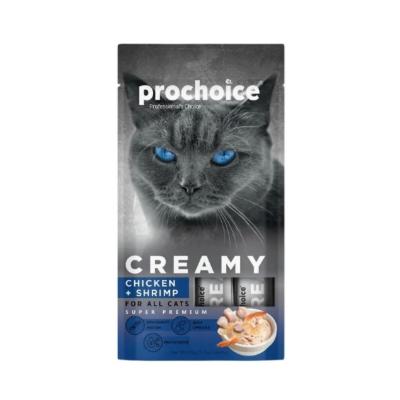 PROCHOİCE CREAMY SNACK TAVUKLU VE KARİDESLİ KEDİ ÖDÜLÜ 4*15 GR.