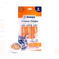 ZAMPA CREAMY DELİGHT TAVUKLU VE TUNA BALIKLI KEDİ KREMA ÖDÜL  16 Gr x 5