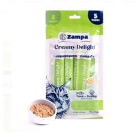 ZAMPA CREAMY DELİGHT TON BALIKLI VE DENİZ TARAKLI KEDİ KREMA ÖDÜL  16 Gr x 5